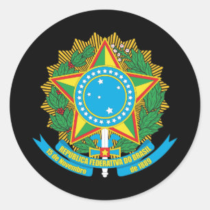 Brasilien-Wappen Runder Aufkleber