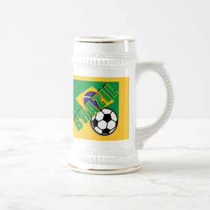 BRASILIEN-WeltFußballfan-T-Shirts Bierglas