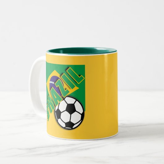 BRASILIEN-WeltFußballfan-T-Shirts Zweifarbige Tasse (Vorderseite Links)