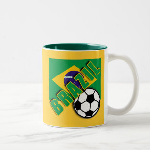BRASILIEN-WeltFußballfan-T-Shirts Zweifarbige Tasse