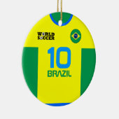 Brasilien World Soccer Jersey Ornament (Rechts)
