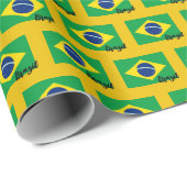 Brasilien Wrapping Paper, brasilianische Flagge pa Geschenkpapier (Rolleneckpunkt)