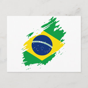 Brasilien Zerrissene Flagge Nationaler Stolz Sport Feiertagspostkarte