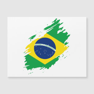 Brasilien Zerrissene Flagge Nationaler Stolz Sport Magnetkarte