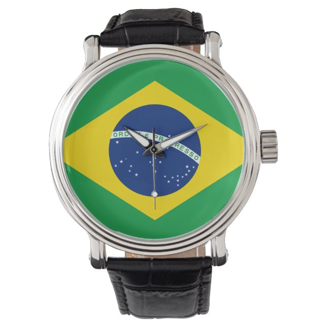 Brasilienflagge Armbanduhr (Vorderseite)