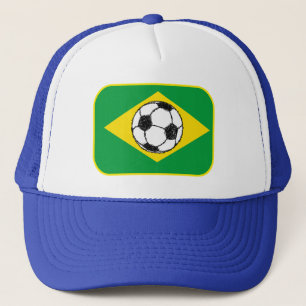 Brasilienflagge Fußballskizze Truckerkappe