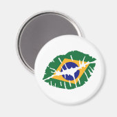 Brasilienflagge Kuss Magnet (Vorderseite/Rückseite)