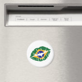 Brasilienflagge Kuss Magnet (In Situ (Geschirrspüler))