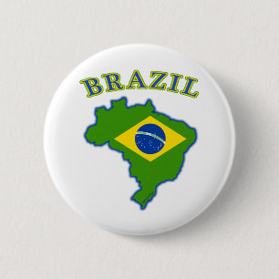 Brasilienkarte/-flagge Button