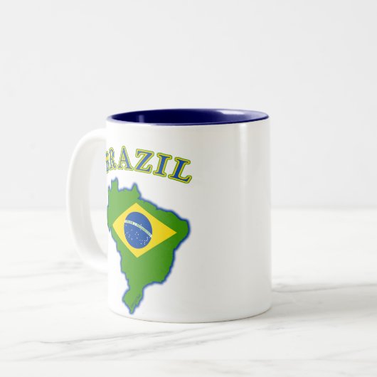 Brasilienkarte/-flagge Zweifarbige Tasse (Vorderseite Links)