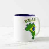 Brasilienkarte/-flagge Zweifarbige Tasse (VorderseiteRechts)