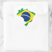 BRASILIENKARTE QUADRATISCHER AUFKLEBER (Tasche)