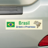 Brasiliens Autoaufkleber "Flag and Map" (Auf Auto)