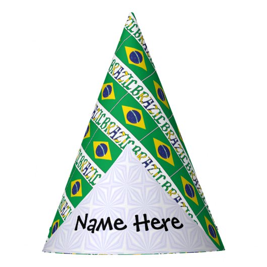 Brasiliens brasilianische Flagge geteert Personali Partyhütchen (Vorderseite)