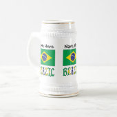 Brasiliens brasilianische Flagge Personalisiert Bierglas (Vorderseite Links)