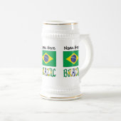 Brasiliens brasilianische Flagge Personalisiert Bierglas (VorderseiteRechts)