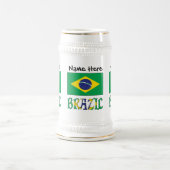 Brasiliens brasilianische Flagge Personalisiert Bierglas (Mittel)
