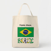 Brasiliens brasilianische Flagge Personalisiert Tragetasche (Vorne)