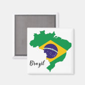 Brasiliens Flag Karte Magnet (Vorderseite/Rückseite)