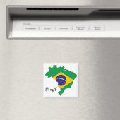 Brasiliens Flag Karte Magnet (In Situ (Geschirrspüler))