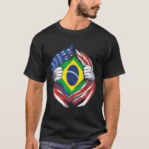 Brasiliens Flagge Amerikas Stolz auf meinen brasil T-Shirt
