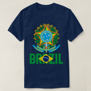 Brasiliens Flagge und Wappen Patriotisch T-Shirt