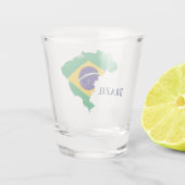 Brasiliens Flaggenkarte Schnapsglas (Rückseite)