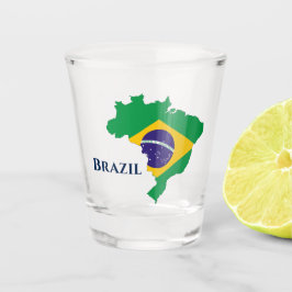 Brasiliens Flaggenkarte Schnapsglas
