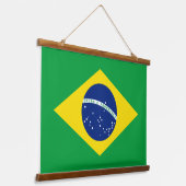 Brasiliens Nationalflagge Patriotische brasilianis Wandteppich Mit Holzrahmen (Gewinkelt)