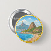 Brasiliens Rio de Janeiro Button (Vorne & Hinten)