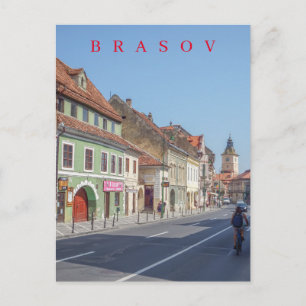 Brasov Stadt Stadtmitte Straßenansicht Postkarte