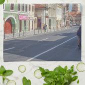 Brasov Stadtzentrum Straße View Teetuch Geschirrtuch (Gefaltet)