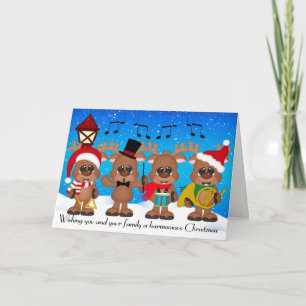Brass Band Christmas Reindeer Greeting Card Feiertagskarte
