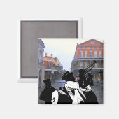 Brass Band French Quarter New Orleans Magnet (Vorderseite/Rückseite)