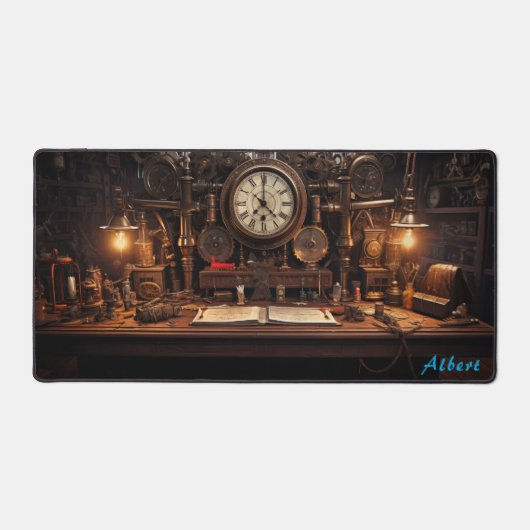 Brass & Bronze Steampunk Tech XL Schreibtischunterlage (Vorderseite)