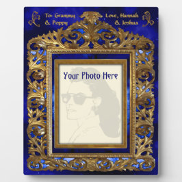 Brass Edwardian Frame on Blue - Personalisiert Fotoplatte