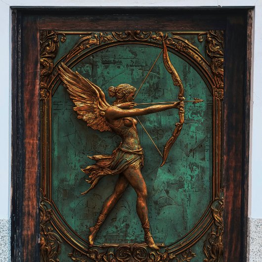 Brass-Frau mit Arrow-Decoupage Seidenpapier