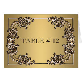 Brass gold verzierte Tischnummer Hochzeitsessen