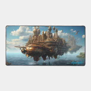 Brass Haven Steampunk-Schloss-Fantasie Schreibtischunterlage