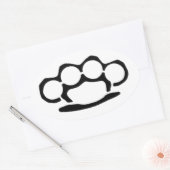 Brass Knuckles Ovaler Aufkleber (Umschlag)