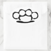 Brass Knuckles Ovaler Aufkleber (Tasche)