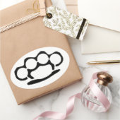 Brass Knuckles Ovaler Aufkleber (Schenken)