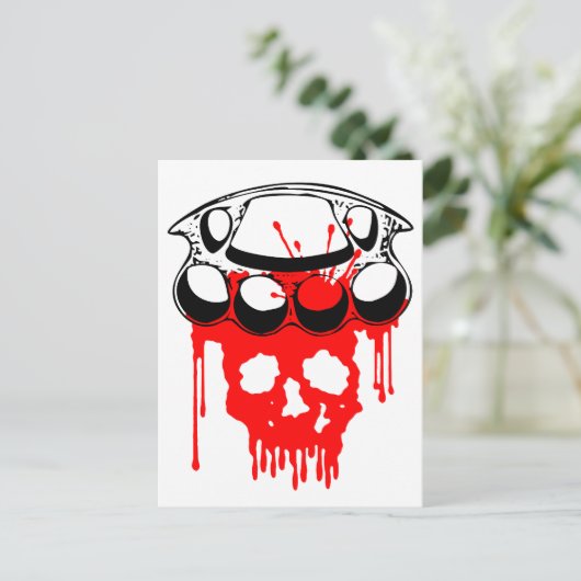 Brass Knuckles Postkarte (Stehend Vorderseite)