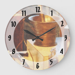 Brass Mortar And Pestle Große Wanduhr