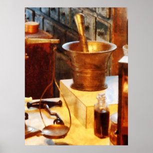 Brass Mortar and Pestle Poster