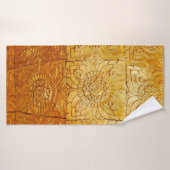 Brass-Quadrat mit Musterkabstract, Art, Grafik Badehandtuch (Badehandtuch)