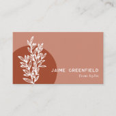 Brass & Rust Green Line Art Business Card Visitenkarte (Vorderseite)