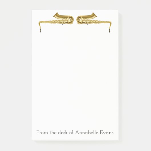 Brass Saxophones personalisieren Post-it Klebezettel (Vorderseite)
