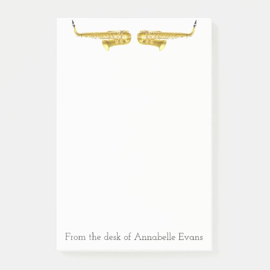 Brass Saxophones personalisieren Post-it Klebezettel (Vorderseite)