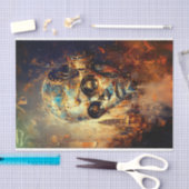 Brass Steampunk Robot Head, Gold DG3G Decoupage Seidenpapier (Handwerk)